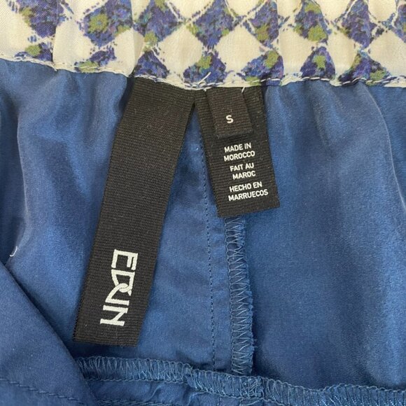 Edun Indigo Dye Silk Drawstring Pant - Picture 6 of 8